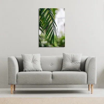 The Range Closeup of green palm leaf Canvas Print - Green / 114cm / 77cm
