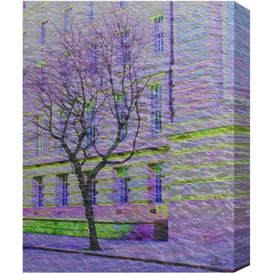 The Range London Lonely Tree Graphic Art Wrapped on Canvas - Purple / 92cm
