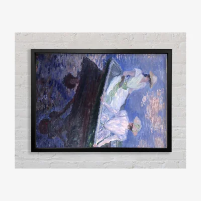 The Range Monet On The Boat Framed Print Art Classic Prints - Black