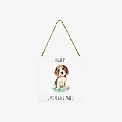 The Range Louise Nisbet (Beagle) Wooden Block - White