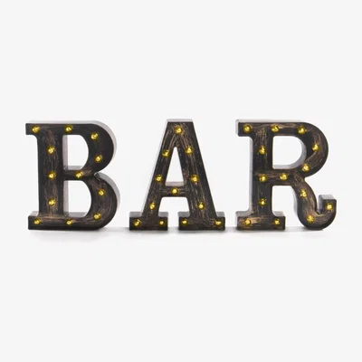 The Range Vintage BAR Light Up Sign - Dark Brown