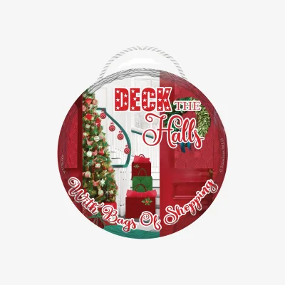 The Range Deck the Halls Round Christmas Hanging Plaque - Multi