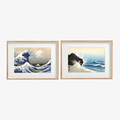 The Range Set Of 2 Waves Wall Art  - White
