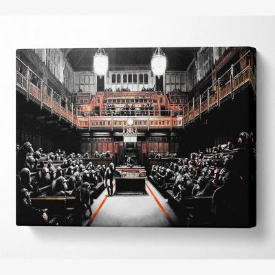 The Range Chimps Houses Of Parliament - Yellow / Large 26 x 40 Inches