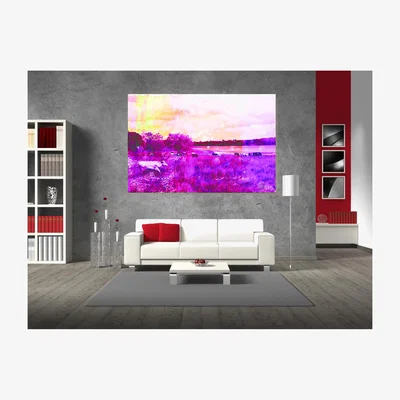 The Range Pinky Cow by East Urban Home Art Print Wrapped on Canvas - Pink / 46cm