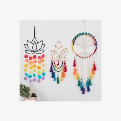 The Range Crystal Wire Wall Hanging With Rainbow Beads And Tassels - Multicolor