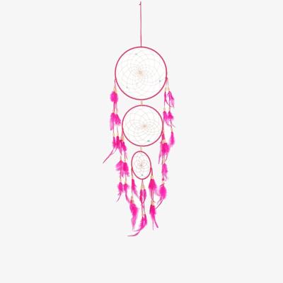 The Range Triple Dreamcatcher With Feather Tassels - Pink