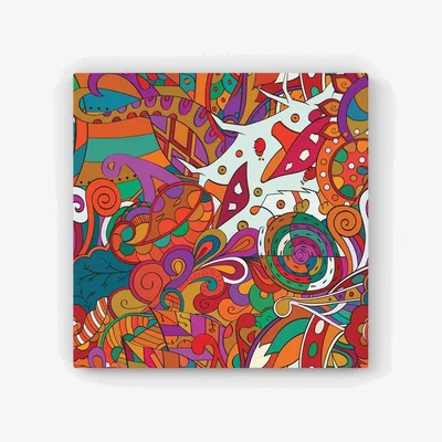 The Range Mehndi Design HD Metal Print - Red / 56cm