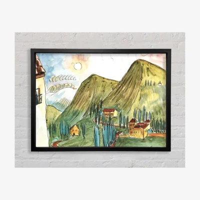 The Range Walter Gramatte Granada Framed Print Art Classic Prints - Black