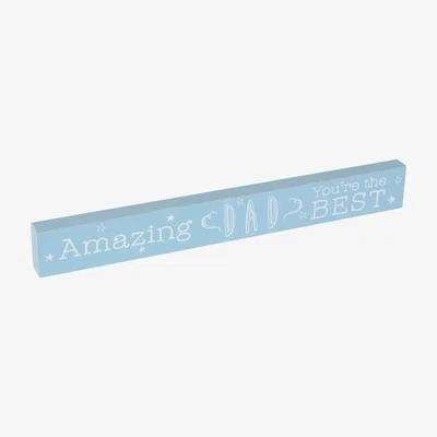 The Range Amazing Dad Wooden Block Plaque  - Blue