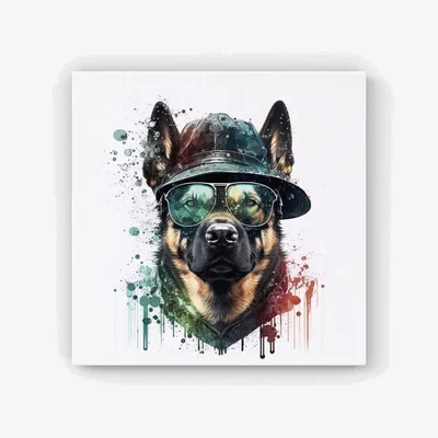 The Range German Shepherd Splashart HD Metal Print - Neutral / 56cm