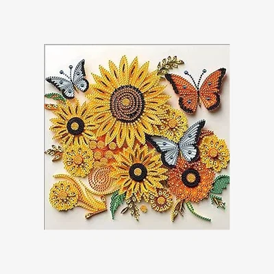 The Range Sunflower and Butterfly Diamond Art Painting - multi