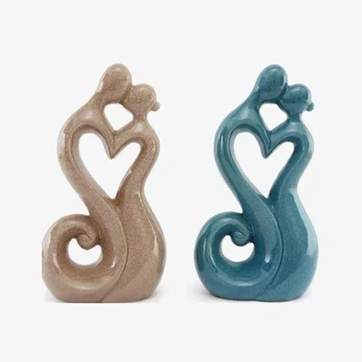 The Range Set of 2 Elegant Couple Ornament - Brown