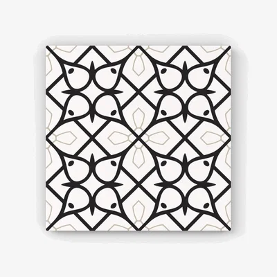 The Range Arabic Style Pattern HD Metal Print - Black / 40cm