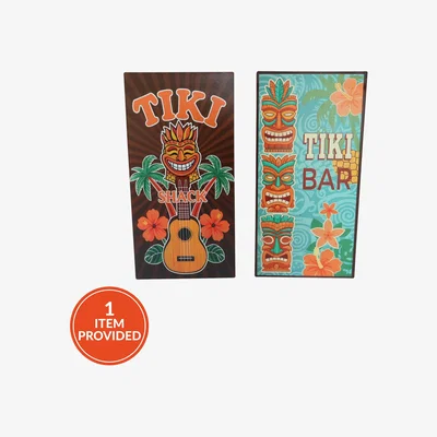 The Range Tiki Tropical Metal Plaque