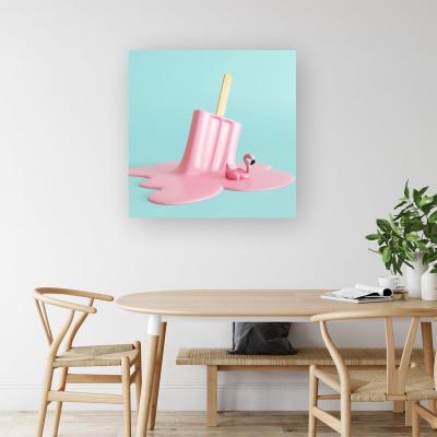 The Range Flamingo Ice Cream Canvas Print - Pink / Medium