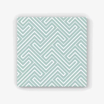 The Range Geometric Modern Ornment HD Metal Print - Green / 30cm