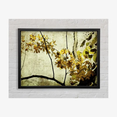 The Range The Golden Winter Leaves Framed Print Abstract Prints - Black