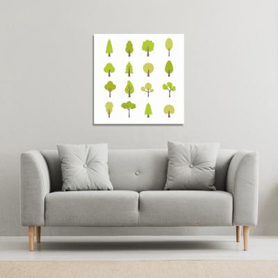 The Range Tree Illustrations Canvas Print - Green / 127cm