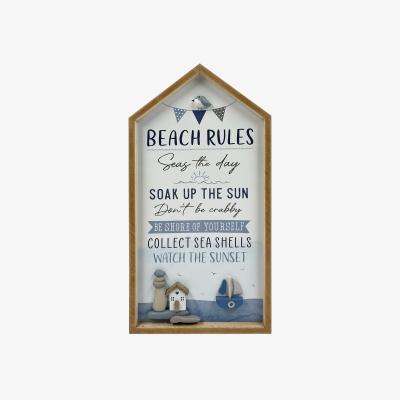 The Range Beach Rules Framed Plaque - Blue
