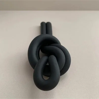 The Range Overhand Clay Knot Table Decor - Black