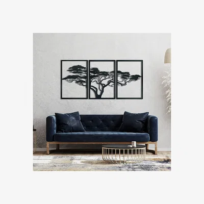 The Range METAL WALL ART-AFRIKA AGACI 195x96 CM - TEXTURE BLACK - Black