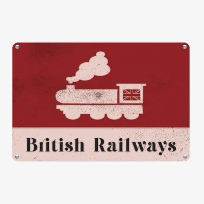 The Range Retro Train Landscape Metal Wall Plaque - Home Décor Gift - Station Master - British Railways