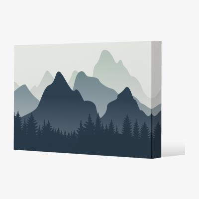 The Range mountain landscape illustration Canvas Print - Blue / 77cm / 51cm