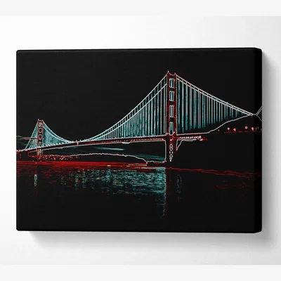 The Range Hells Gate Bridge Canvas Print Wall Art - Yellow / 101.6cm