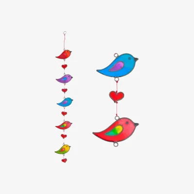 The Range Colorful Ethically Sourced String of Birds Sun Catcher - 58cm Decorative Hanging - Multi