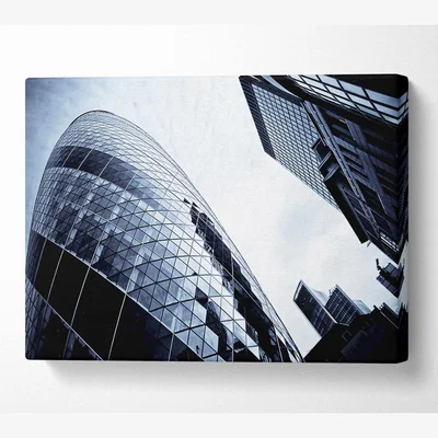 The Range London The Gherkin Canvas Print Wall Art - Yellow / 66.04cm