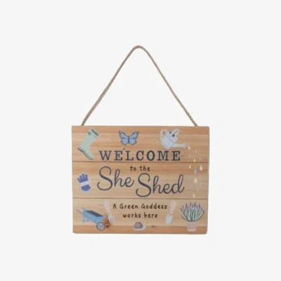 The Range She Shed Garden Sign - Brown