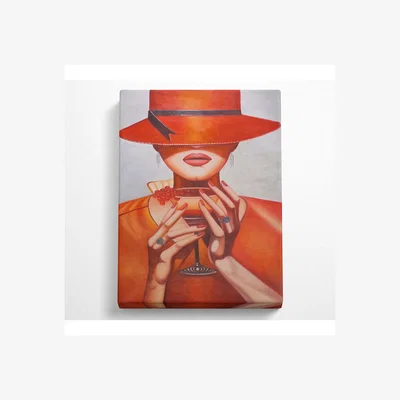 The Range Cocktail Orange Woman Canvas Print - Black / 101.6cm