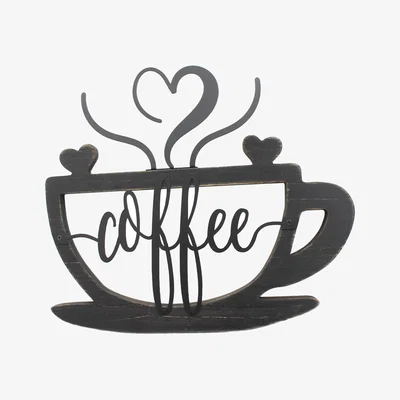 The Range Silhouette Coffee Cup Plaque - Black