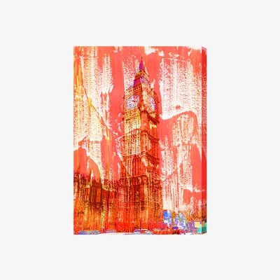 The Range London Crazy Ben Paint Red Graphic Art Wrapped on Canvas - Red / 112cm