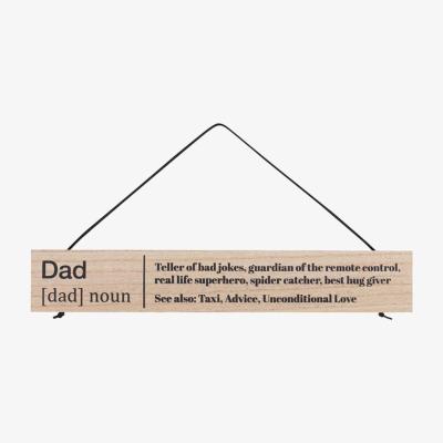 The Range Dad Definition Slim Hanging Sign - Brown