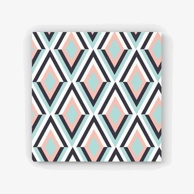 The Range Zig Zag Abstract Pattern HD Metal Print - Blue / 30cm