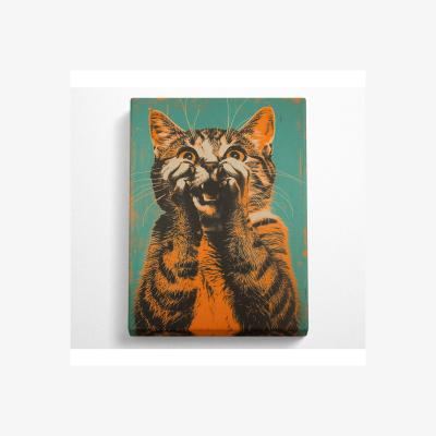 The Range Cat Grab Canvas Print - Black / 81.28cm