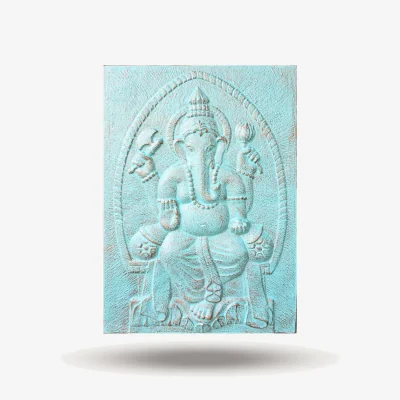 The Range Large Turquoise Ganpati Iron Frame Wall Art - 0.7x1m Decor - Turquoise