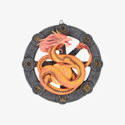 The Range Litha Dragon Resin Wall Plaque by Anne Stokes Fantasy Home Decor - Yellow