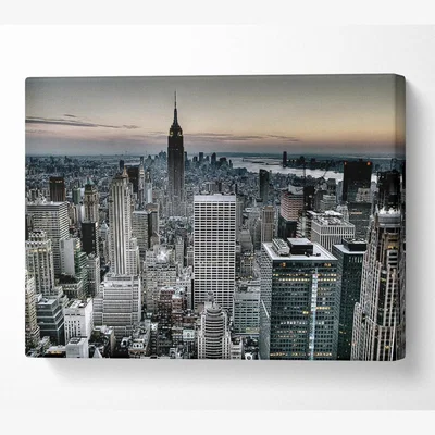 The Range Across New York Canvas Print Wall Art - Yellow / 81.28cm