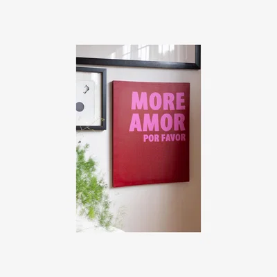 Rockett St George Red & Pink More Amor Por Favor Canvas