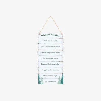 The Range Something Different Winter Wonderland Checklist Hanging Sign - White/Green/Brown