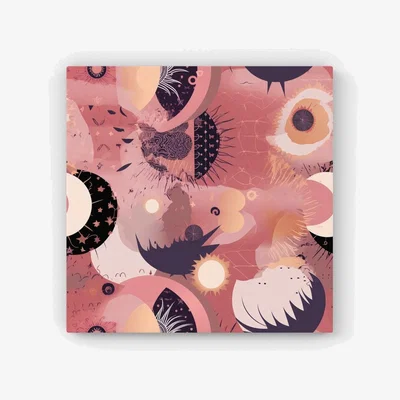 The Range Abstract Red Pink Pattern HD Metal Print - Pink / 40cm