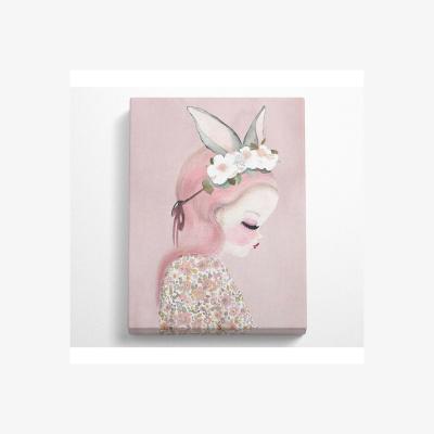 The Range Bunny Ear Lady Canvas Print - Black / 50.8cm