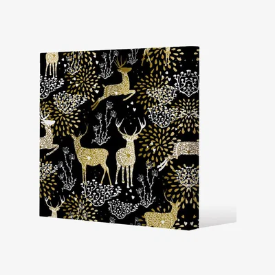 The Range Golden Gallery Christmas Canvas - Gold / 77cm