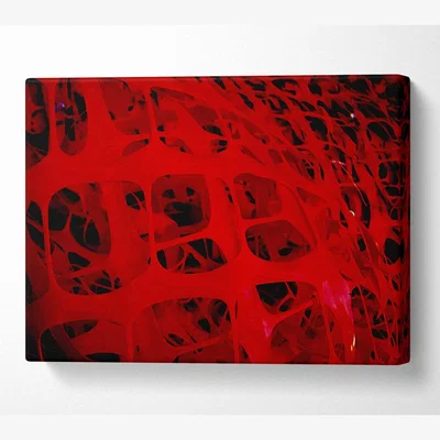 The Range Red Squares Canvas Print Wall Art - Yellow / 50.8cm