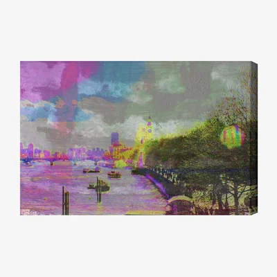The Range on Bridge View by 17 Stories Graphic Art Wrapped on Canvas - Purple / 92cm