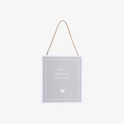 The Range Something Different Hello Sweater Weather Hanging Sign - Brown