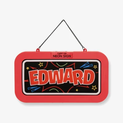 The Range Edward Pre-personalised Light-Up Neon Bedroom Sign - Red